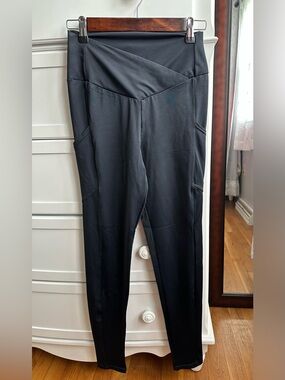 balera dancewear black high-waist criss-cross sculpting leggings size M